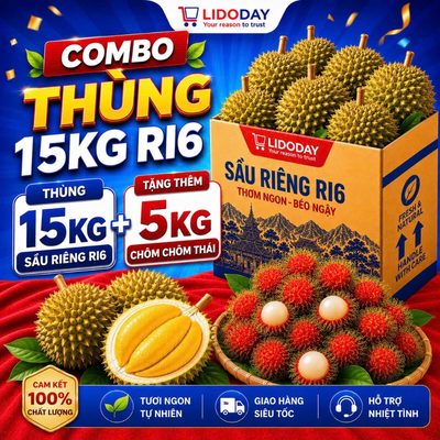 Sầu Riêng Ri6 Cơm Vàng Hạt Lép Khay 500g #15